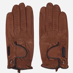Like New Men's Haukeschmidt Galaxy Brown Leather Gloves - 10